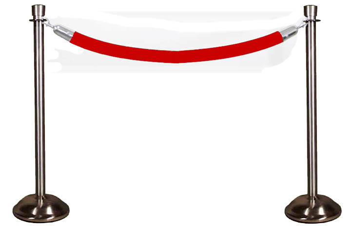 Stanchions - Red Ropes w/ chrome ends for Indoor Crowd Control -  Rental-World
