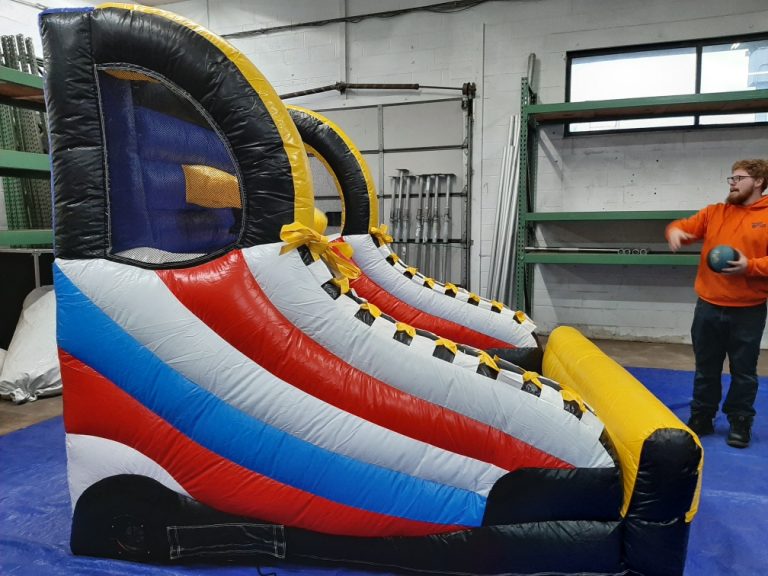 inflatable ball pit with basketball hoop