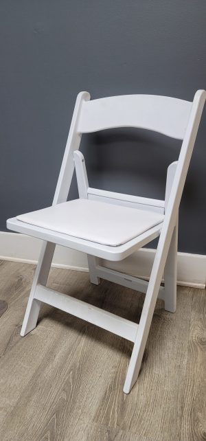 Chairs White Resin Padded Folding