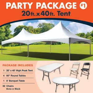 Party Package 20' X 40' Tent (Tent Set-up Included)