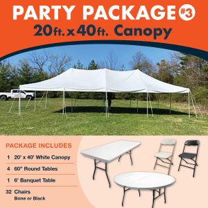 Party Package 20' X 40' Canopy (Customer Installed Only)