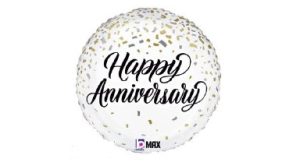 18" Mylar Balloon- Anniversary Confetti