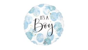 18" Mylar Balloon- Baby Boy Blue