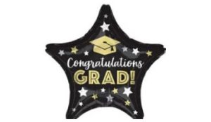 19" Mylar Balloon- Congratulations Grad Star