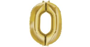 34" Mylar Balloon- Gold Number 0