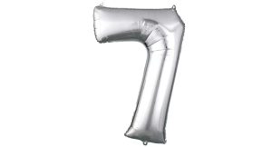 34" Mylar Balloon- Silver Number 7